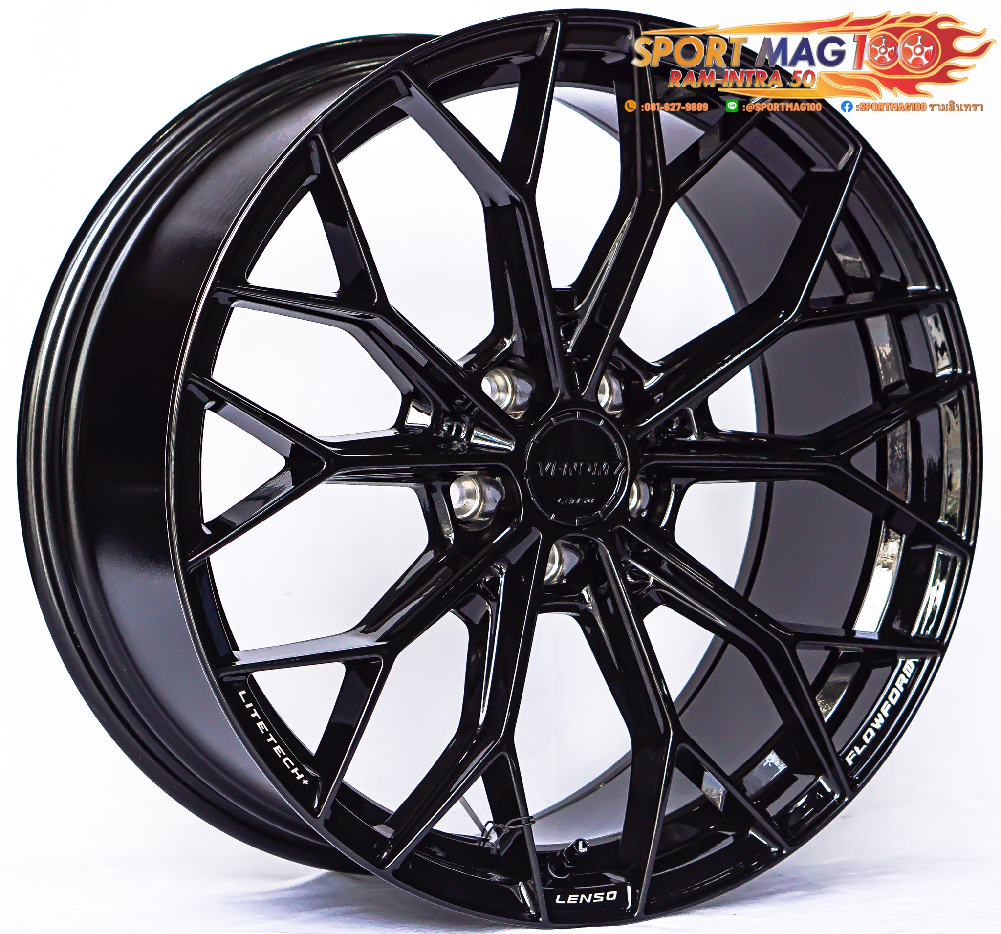 ล้อแม็ก ล้อแม็กใหม่ FlowForming Lenso VENOM VNA LITETECH+ 5รู120 ET35 ดำเงา 8.5-19นิ้ว 