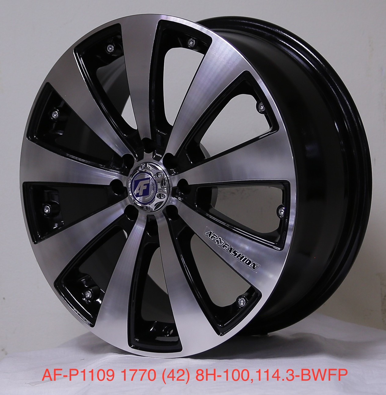ล้อแม็ก  เฮียสั่งลด ล้อแม็กใหม่ AF P1109 4รู100/114 ET42 ดำหน้าเงา 7-17นิ้ว 