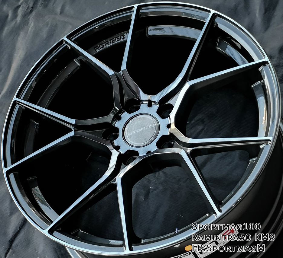 ล้อแม็ก  แม็กซ์ใหม่ Stange Aow16 5รู120 ET35 กันแลคดำ เบาพิเศษ F8.5 R9.5-18นิ้ว 