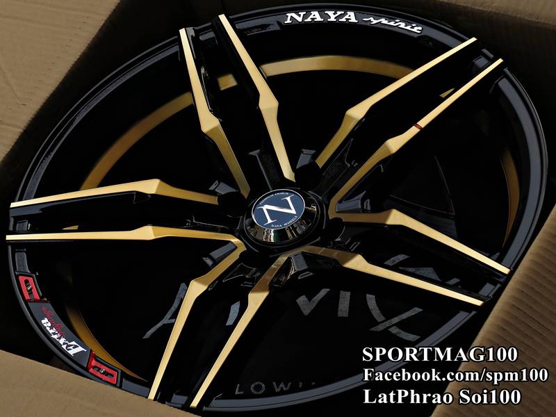 ล้อแม็ก แม็กซ์ใหม่สุดฮิต NAYA Everest2 Sport 4รู100 ดำหน้าทองอันเดอร์คัต 7.5-17นิ้ว