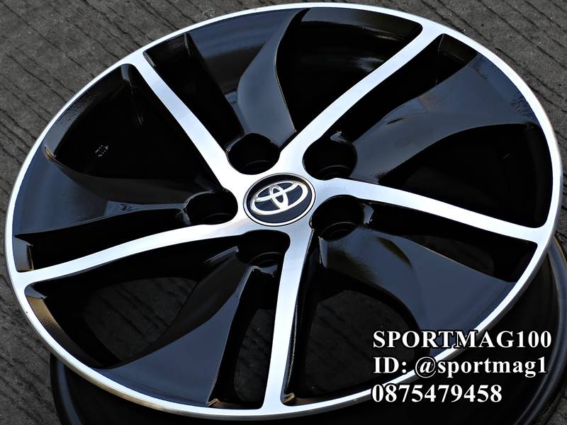 ล้อแม็ก ล้อแม็กติดรถ Toyota Sienta 5รู100 Modify ดำหน้าเงา 5.5-15นิ้ว(รามอินทรา)