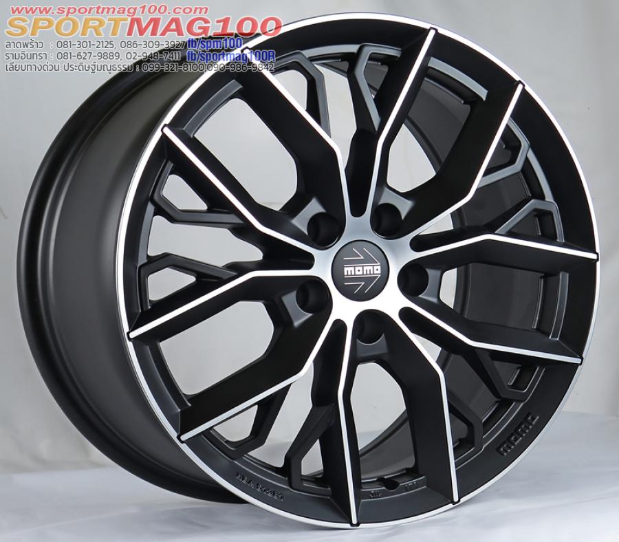 ล้อแม็ก ล้อแม็กใหม่ Momo Massimo H796T 5รู100 ET42 ดำหน้าเงา 8-18นิ้ว