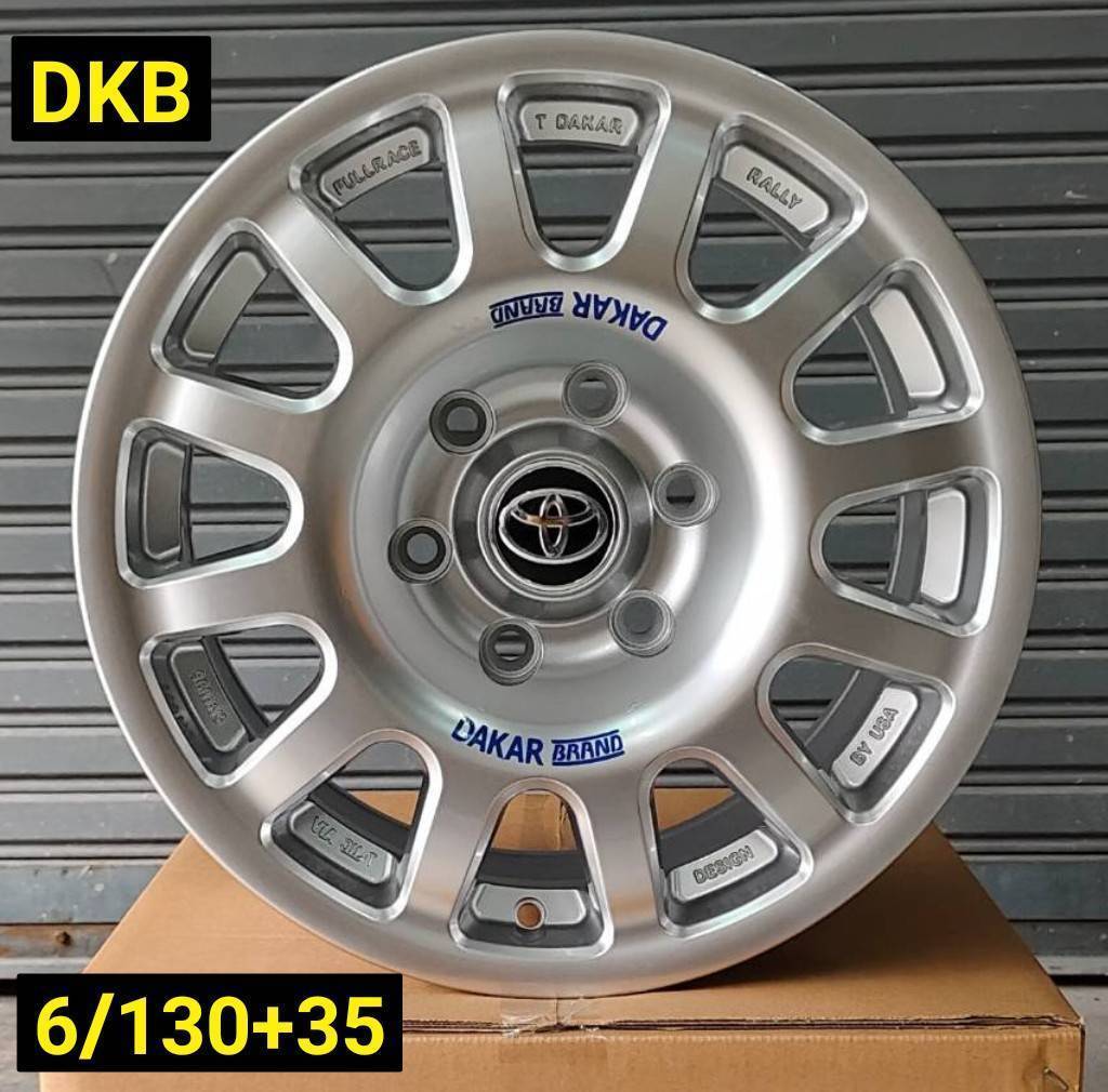 ล้อแม็ก ล้อแม็กใหม่ DAKAR 6รู130 ET35 สีเงิน 8-16นิ้ว(รถตู้Toyotaตัวใหม่) 