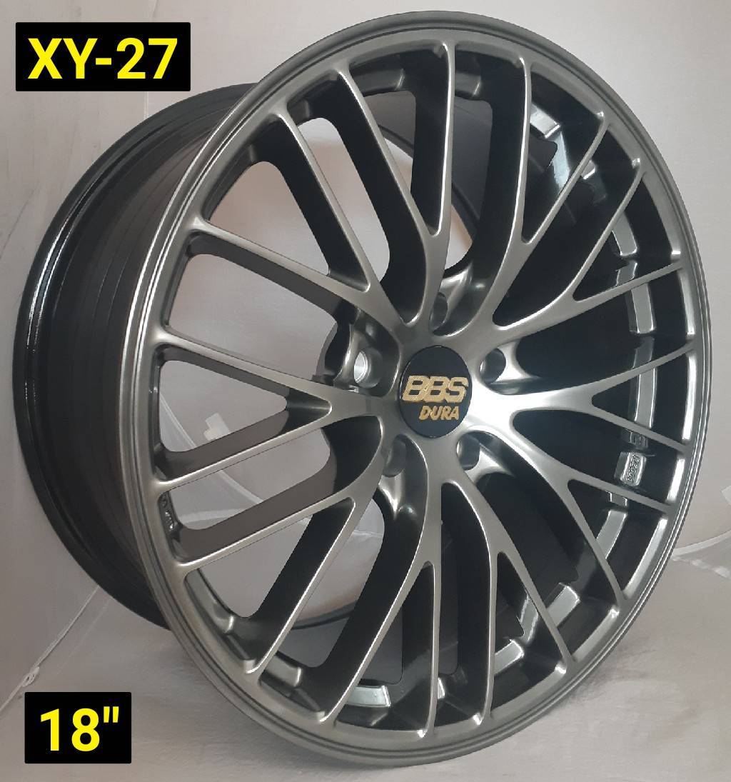ล้อแม็ก ล้อแม็กใหม่ลาย BBS XY27 5รู112/114 ET35 ไฮเปอร์แบล็ค 8.5-18นิ้ว 
