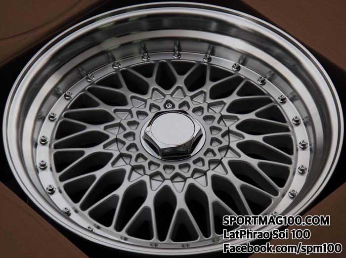 ล้อแม็ก ล้อแม็กใหม่ลาย BBS RS 4รู100/114 ET30 เงินขอบกระจก 8.5-17นิ้ว