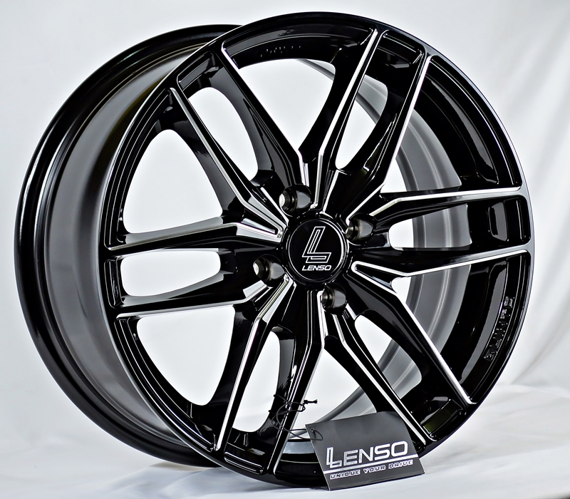 ล้อแม็ก ล้อแม็กใหม่ Lenso Jager Quinta 4รู100 ดำหน้าเงา 7-15นิ้ว