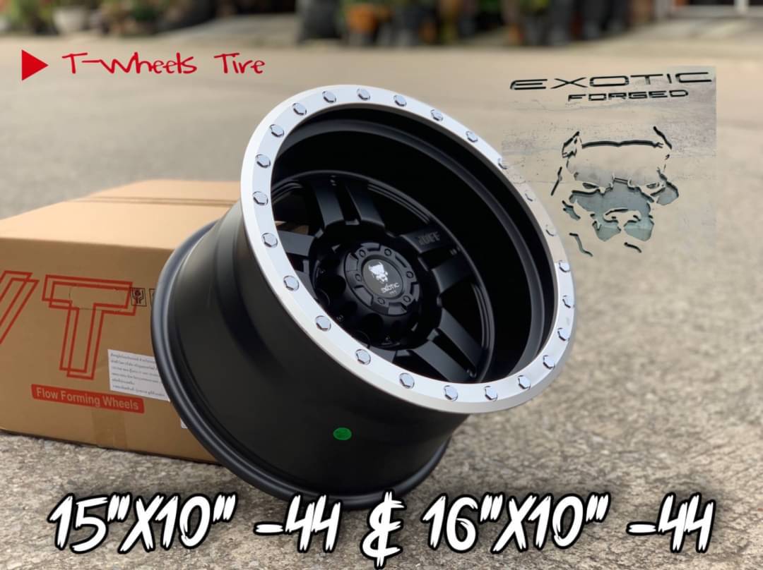 ล้อแม็ก ล้อแม็กใหม่ EXOTIC OFFROAD 6รู139 ET-44 ดำขอบเงา 10-15นิ้ว 
