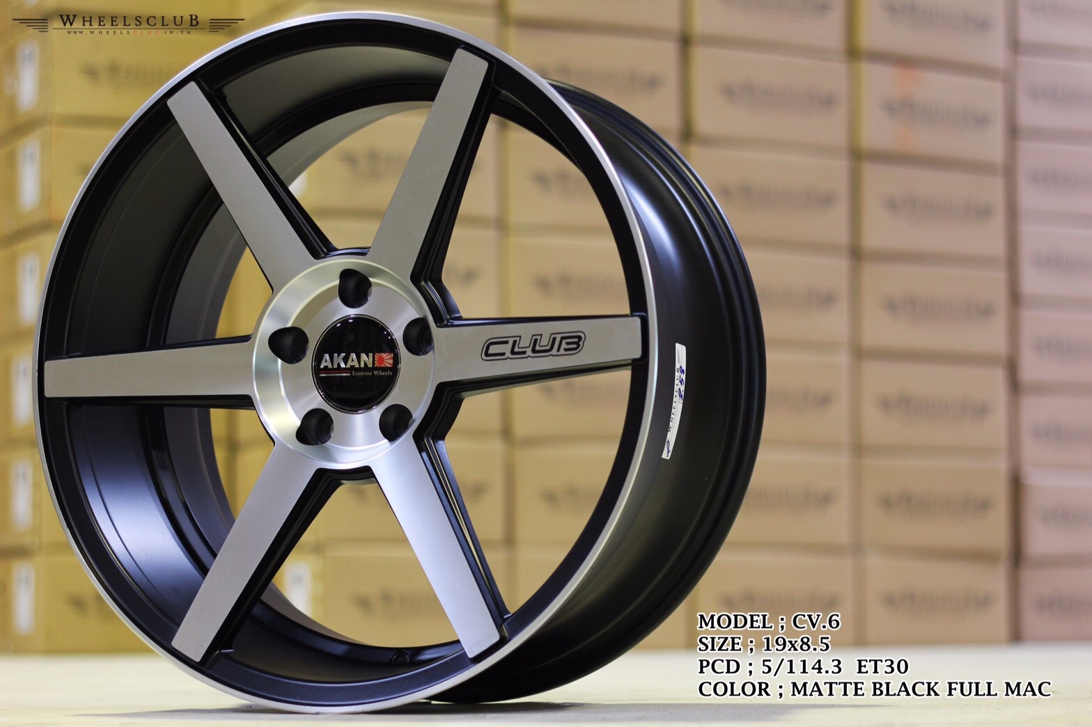 ล้อแม็ก ล้อแม็กใหม่ Club CV6 5รู114 ET30 ดำหน้าเงาเครียร์ 8.5-19นิ้ว 