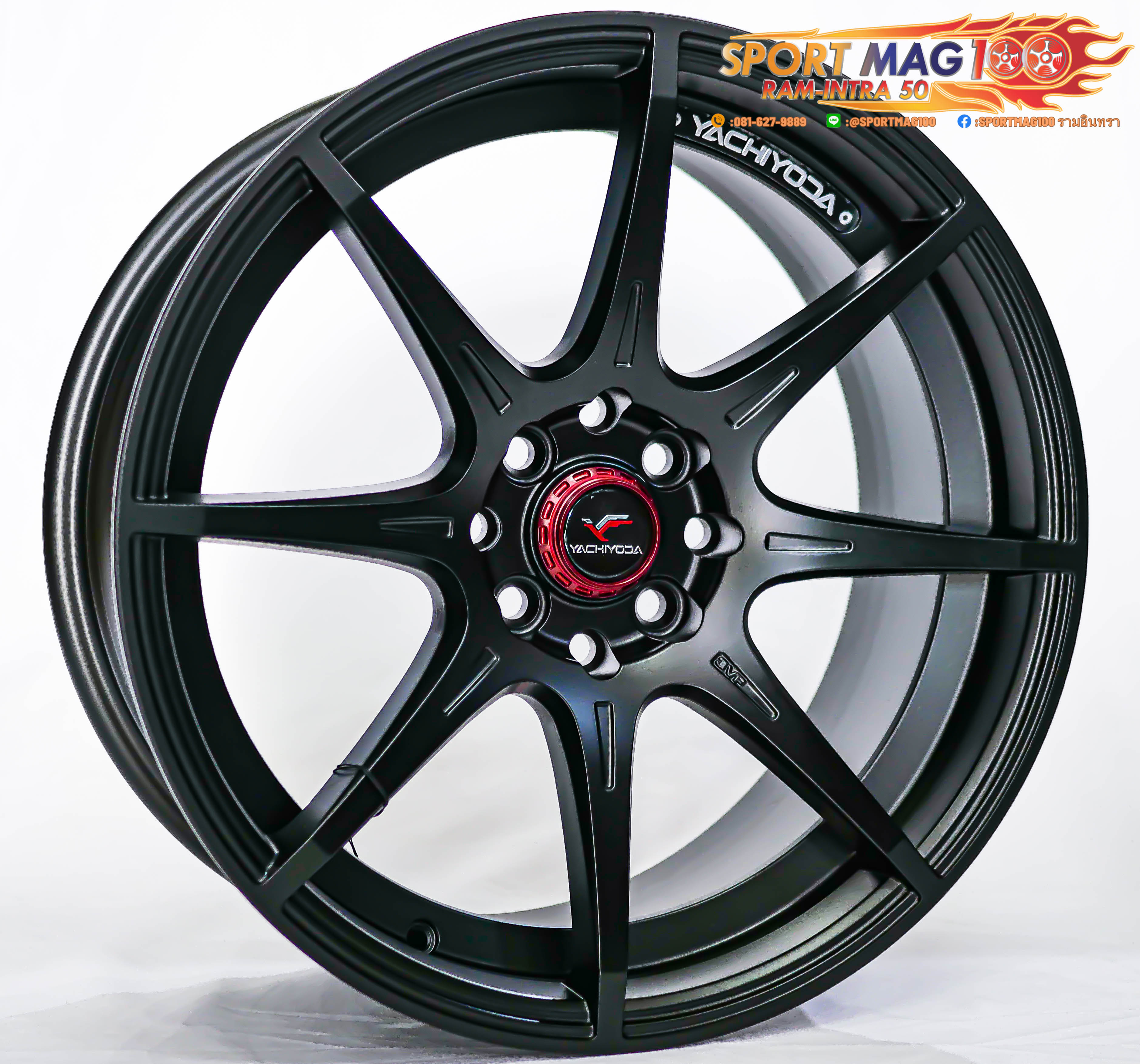 ล้อแม็ก ล้อแม็กใหม่ FlowForming Yachiyoda LW01X 4รู100/114 ET30 ดำด้าน 7.5-17นิ้ว 