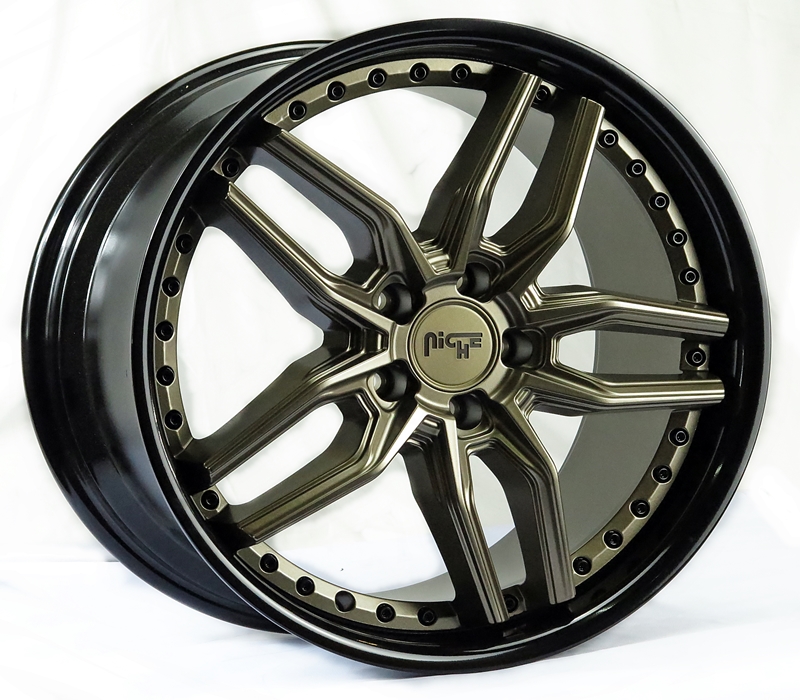 ล้อแม็ก ล้อแม็กใหม่แท้ USA Niche Methos 5รู112 ทองขอบดำ ET42-48 F8.5 R9.5-19นิ้ว