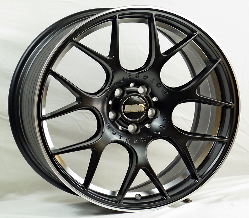 ล้อแม็ก ล้อแม็กใหม่ flow forming ลาย Motorsport 5รู112/114 ET35 ดำขอบเงิน 8-18นิ้ว