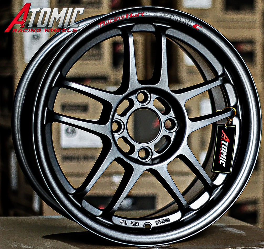 ล้อแม็ก ล้อแม็กใหม่ Atomic Racing Hart 4รู100 ET35 กันด้าน 7-15นิ้ว 