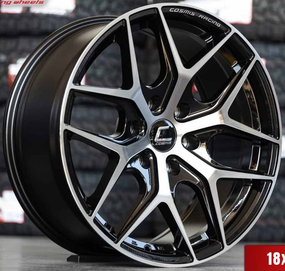 ล้อแม็ก ล้อแม็กใหม่ COSMIS CS06 6รู130 ET25 ดำหน้าเงา 8.5-18นิ้ว(รถตู้Toyotaตัวใหม่)