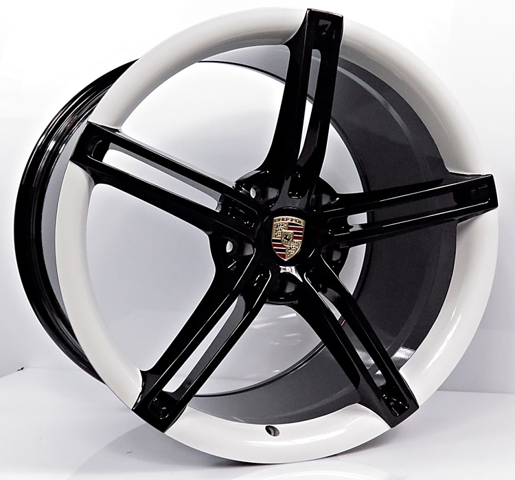 ล้อแม็ก ล้อแม็กเบาสุดFORGED Porshe S511 5รู130 ET61-60 ดำเงาขอบขาว F9.5 R11-21นิ้ว