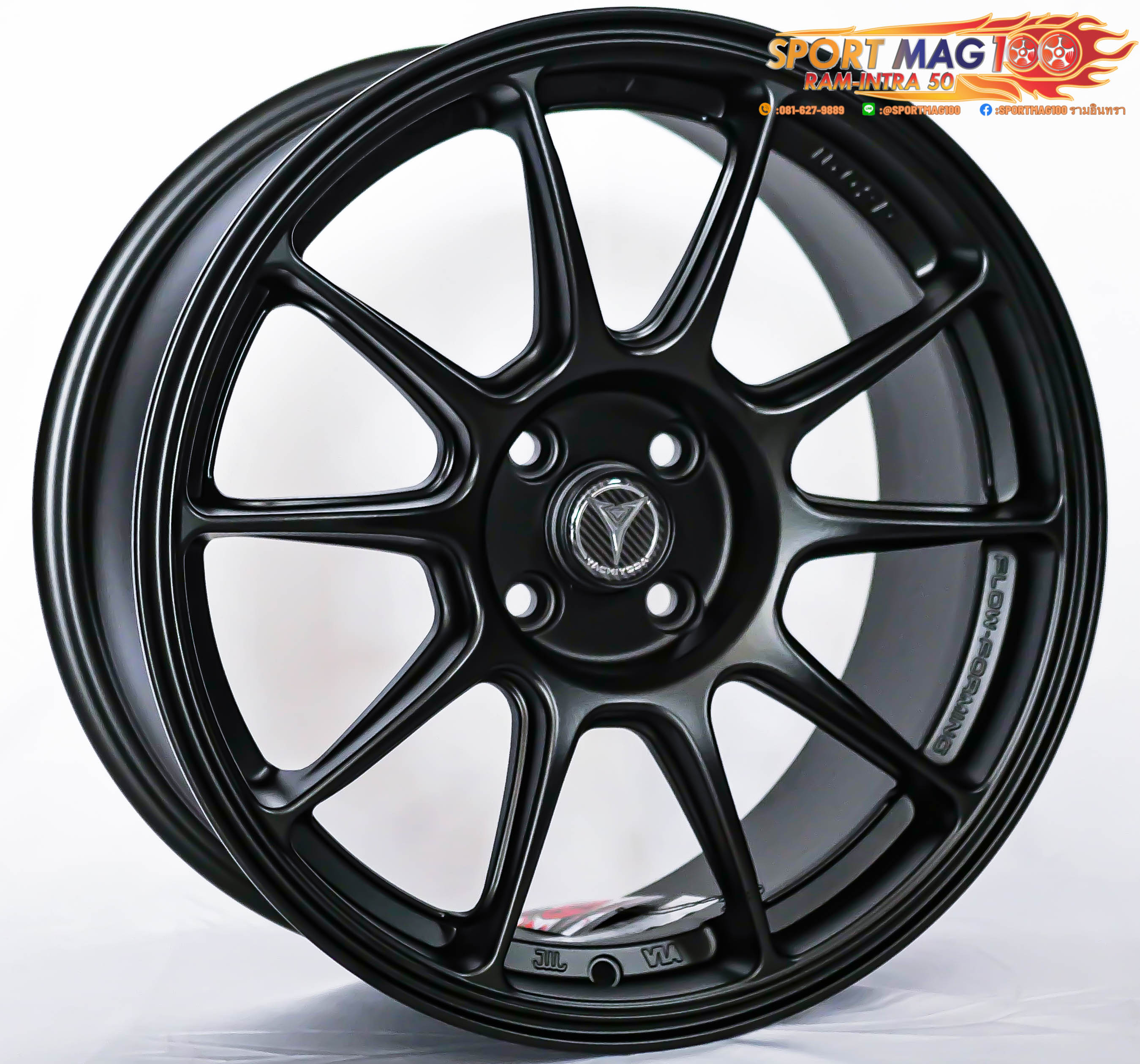 ล้อแม็ก ล้อแม็กใหม่เบา FlowForming Yachiyoda U02R 4รู100 ET30 ดำด้าน 7.5-17นิ้ว(7.65โล)