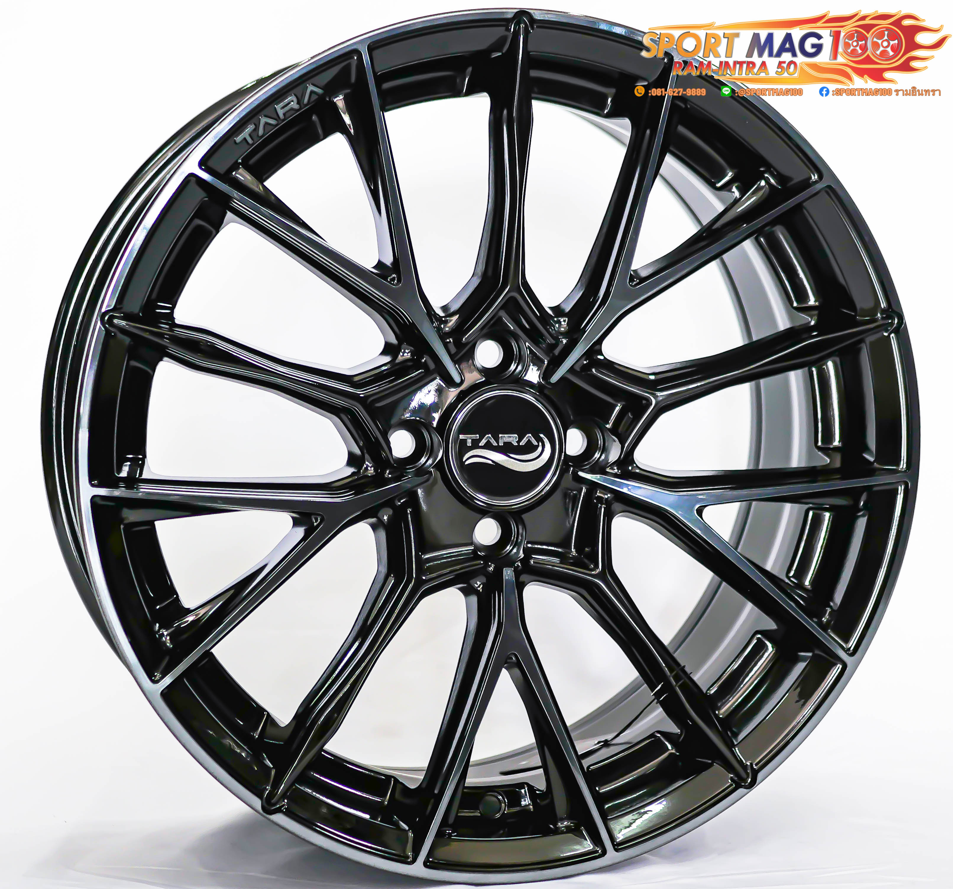 ล้อแม็ก ล้อแม็กใหม่เบาหรู FlowForming KC Tara 4รู100 ET38 ดำแลคดำ 7.5-17นิ้ว(8.4โล)