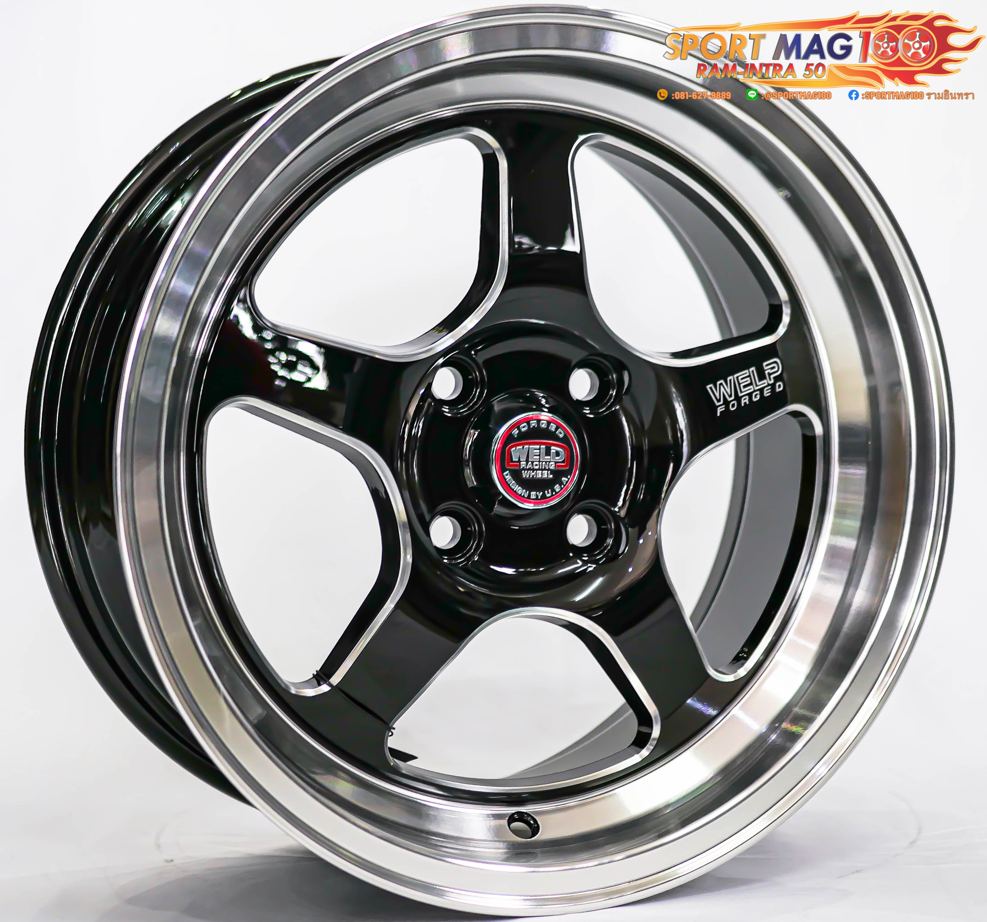 ล้อแม็ก ล้อแม็กใหม่ HF238 Weld  4รู100 ET30 ดำมิลลิ่ง 7-15นิ้ว