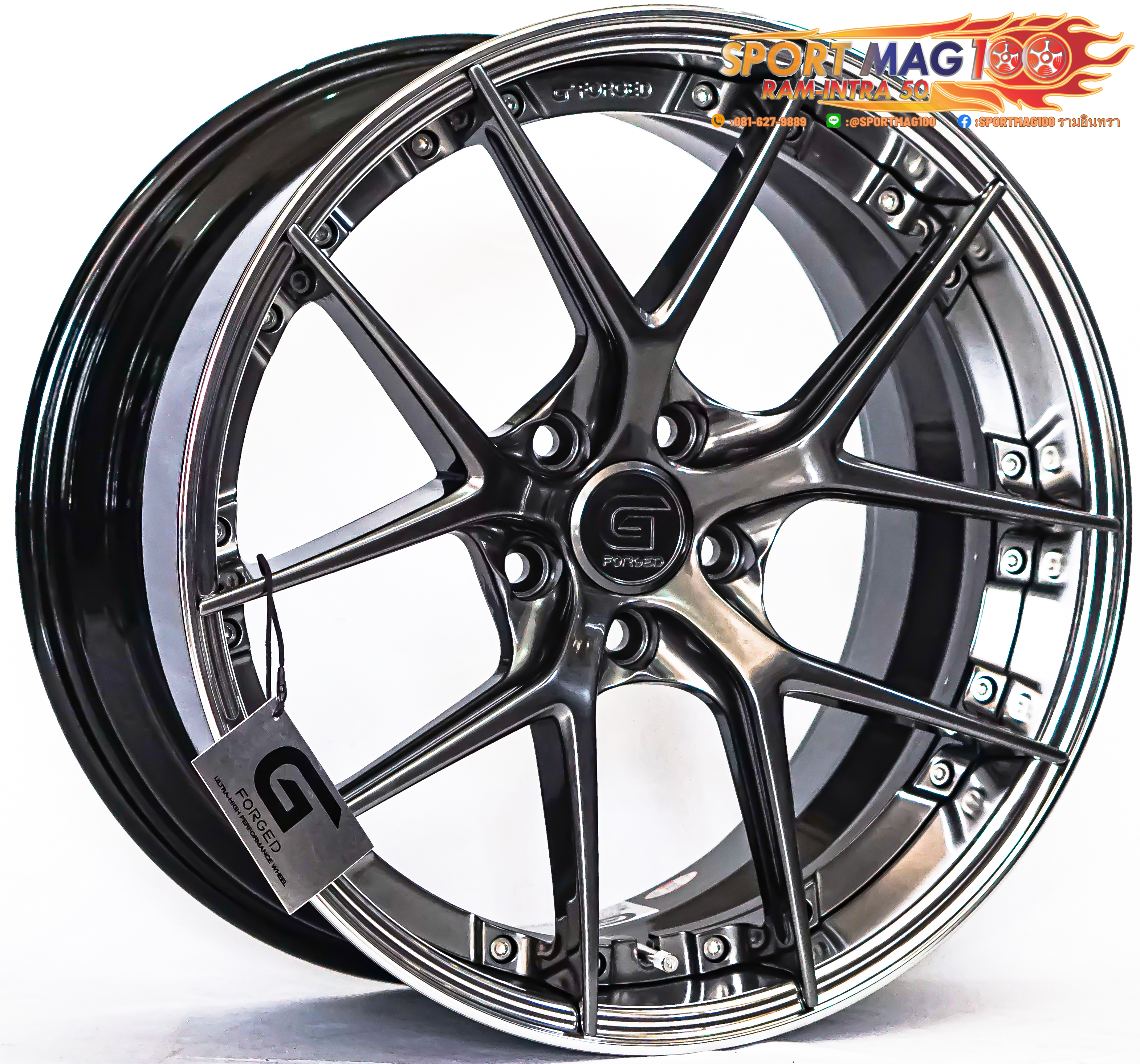 ล้อแม็ก ล้อแม็กแท้2ชิ้น G-Forged GF08 5รู114 สีไฮเปอร์ดาร์คขอบเงา ET32-40 F8.5 R9.5-19นิ้ว