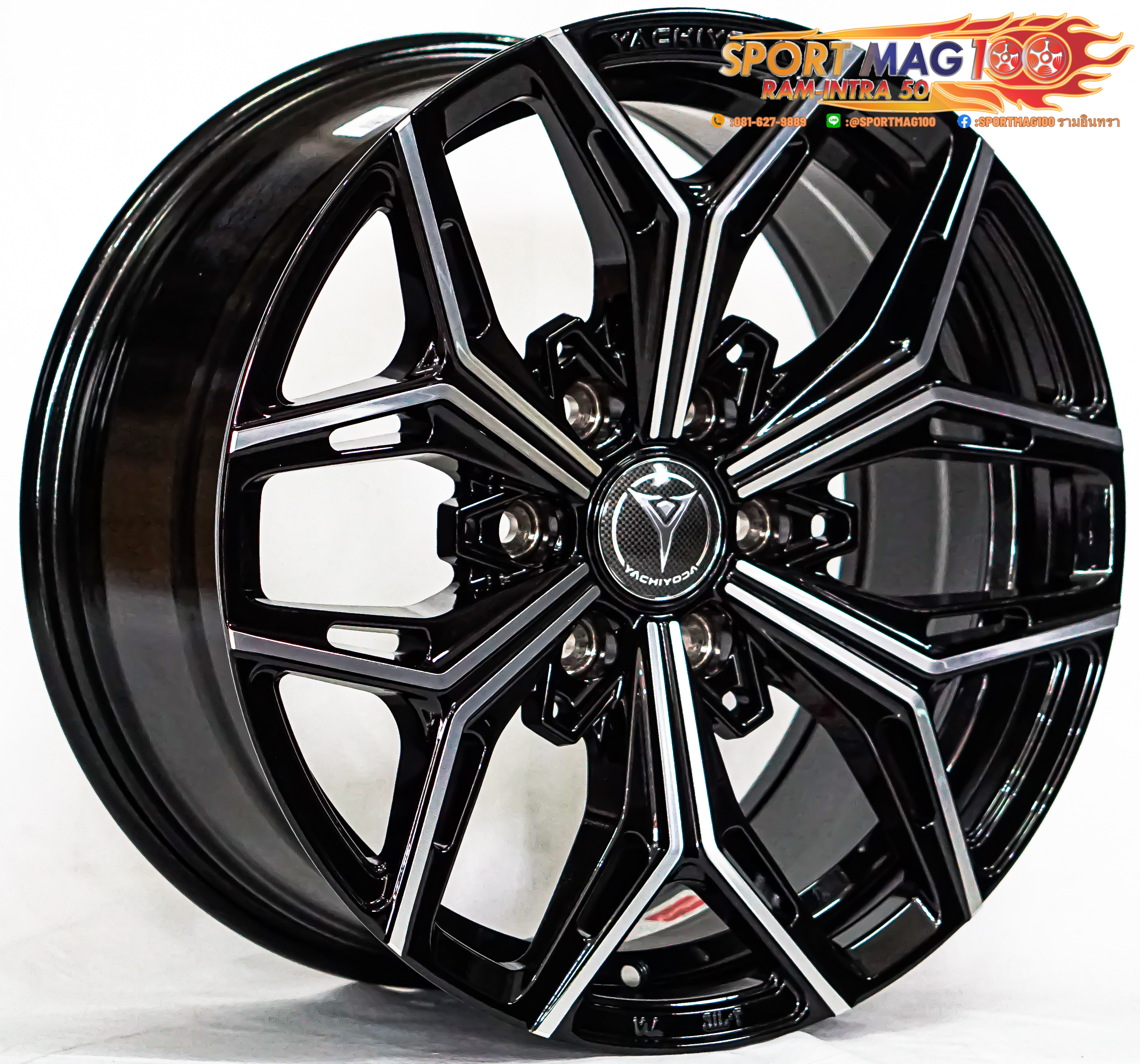 ล้อแม็ก ล้อแม็กใหม่ Yachiyoda Vanguard 6รู130 ET35 สีดำหน้าเงา 8.5-18นิ้ว(Toyotaตู้ตัวใหม่) 