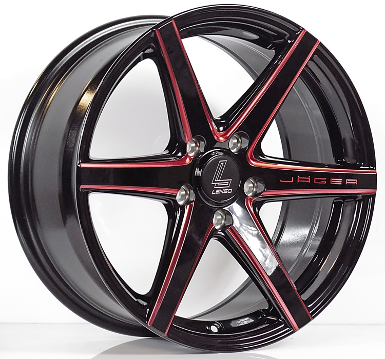 ล้อแม็ก ล้อแม็กใหม่ Lenso JAC Jager Craft 5รู114 ดำเงามิลลิ่งแดง 7.5-17นิ้ว