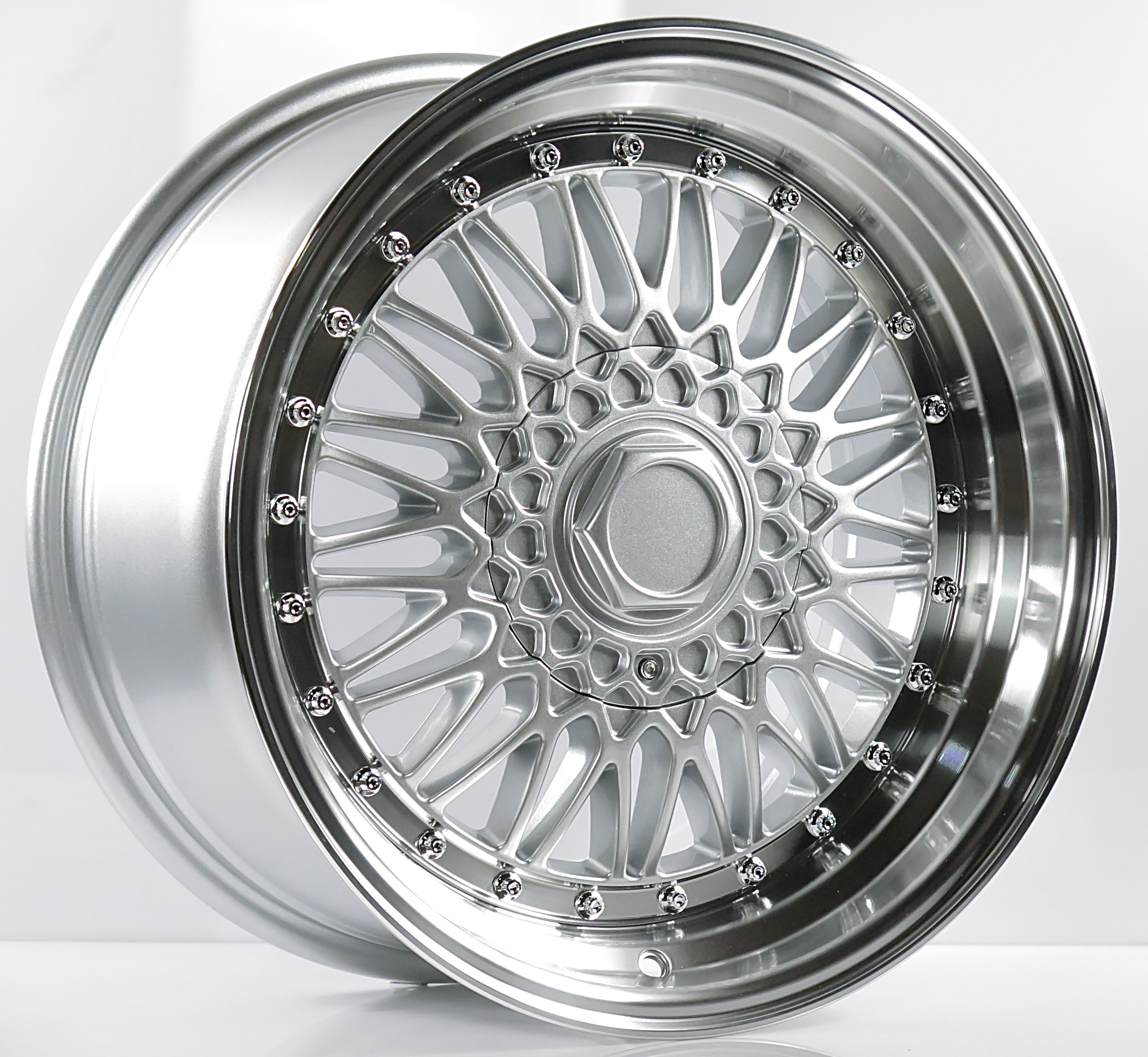 ล้อแม็ก ล้อแม็กใหม่ลาย BBS RS 5รู100/114 ET30 ซิลเวอร์ 8.5-17นิ้ว