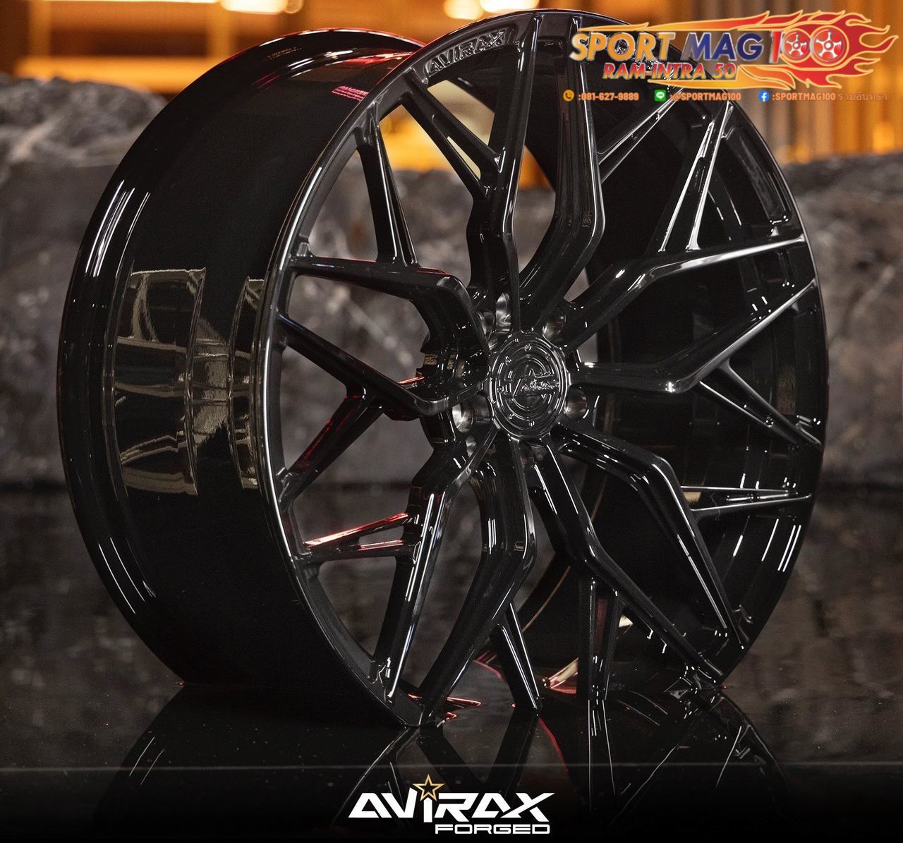 ล้อแม็ก ล้อแม็กใหม่ AVIRAX FORGED GL502 5รู108 ET35 ดำเงา 8.5-18นิ้ว