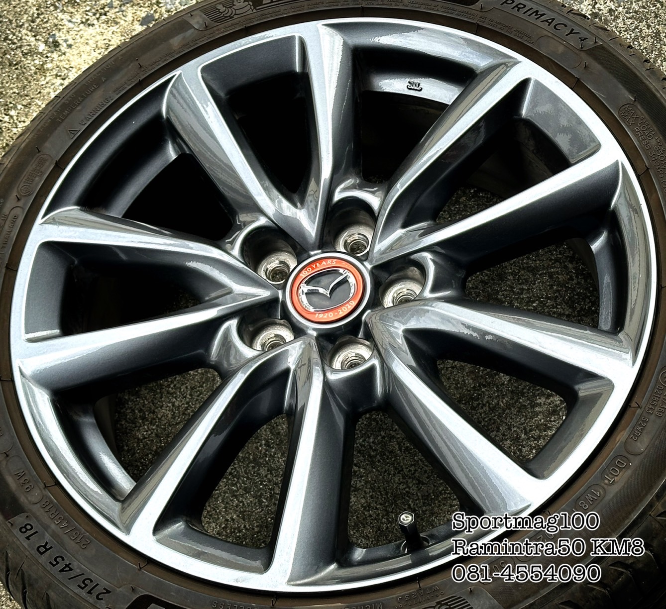 ล้อแม็ก ล้อแม็ก Mazda3 รุ่น 100ปี 5รู114 ET45 สีเทา 7-18นิ้ว(รามอินทรา)