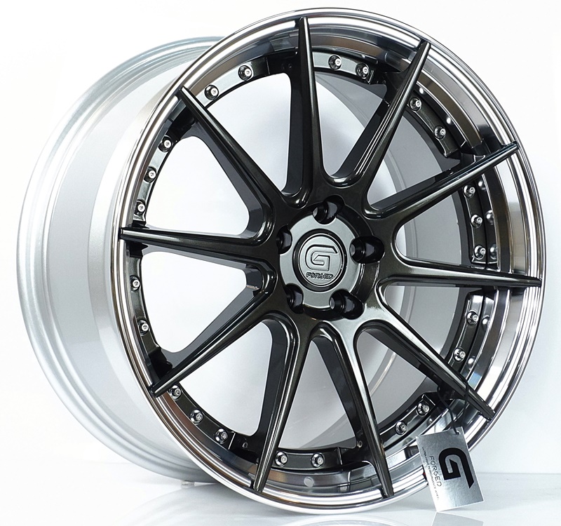 ล้อแม็ก ล้อแม็กแท้2ชิ้น G-Forged GF02 5รู112 สีไดมอนด์ขอบซิลเวอร์ ET40-40 F8.5 R9.5-20นิ้ว