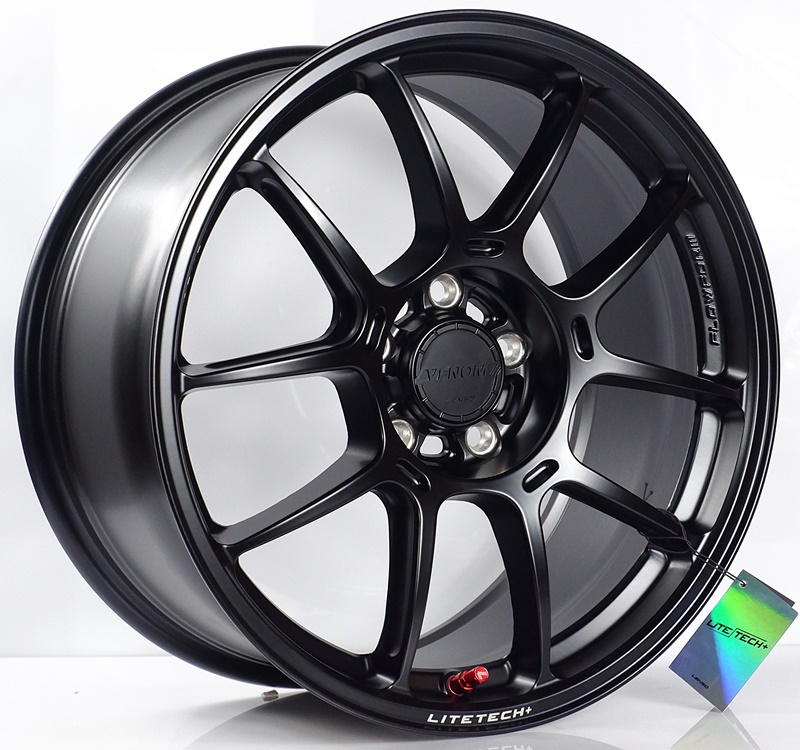 ล้อแม็ก ล้อแม็กใหม่ FlowForming Lenso V1N LITETECH+ 4รู100 ET35 ดำด้าน 7-17นิ้ว (6.28 กิโล) 