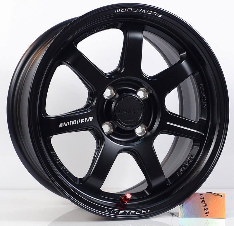 ล้อแม็ก ล้อแม็กใหม่ FlowForming Lenso VT7 LITETECH+ 4รู100 Offset35 ดำด้าน กว้าง7 ขอบ15 (5.03 กิโล)