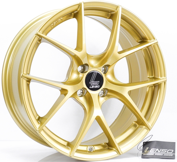 ล้อแม็ก ล้อแม็กใหม่ Lenso JagerDyna JAD 4รู100 Offset35 สีทอง กว้าง7.5 ขอบ17