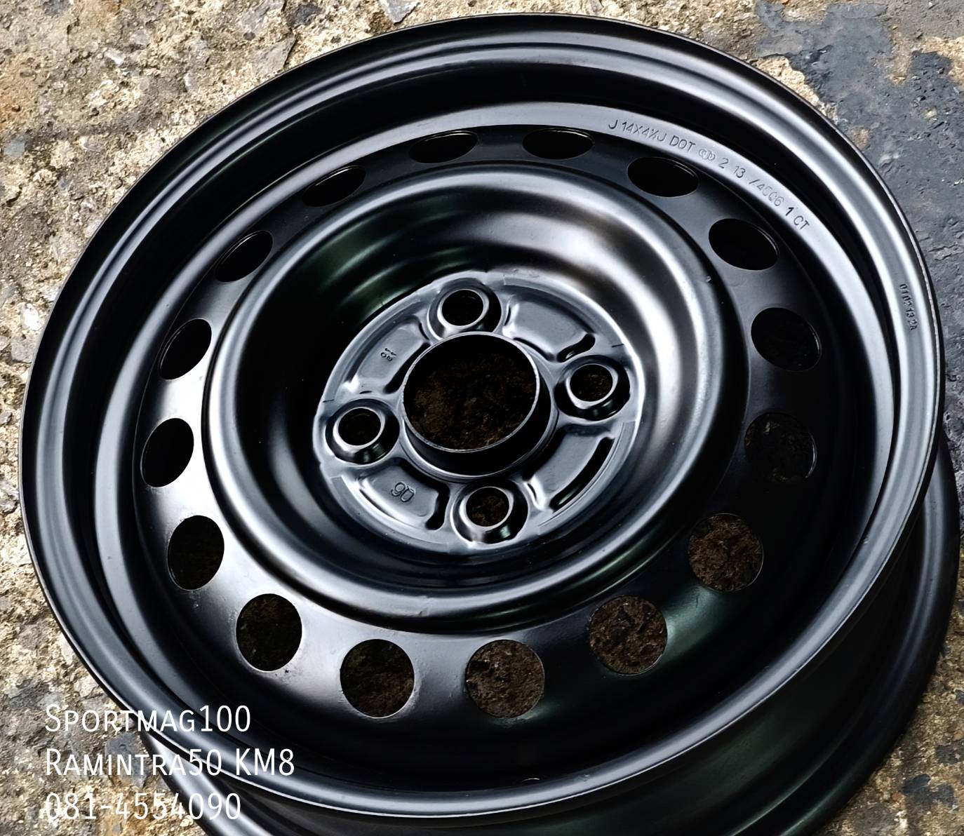 ล้อแม็ก กระทะล้อขอบ14นิ้ว Mitsubishi 4รู100 สีดำ 4.5นิ้ว(รามอินทรา)