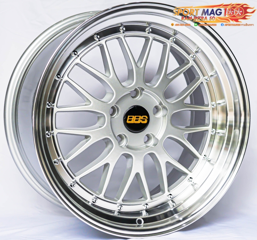 ล้อแม็ก ล้อแม็กใหม่ลาย BBS LMR 5รู112 ET33-35 ซิลเวอร์ขอบกระจก F8.5 R9.5-18นิ้ว 