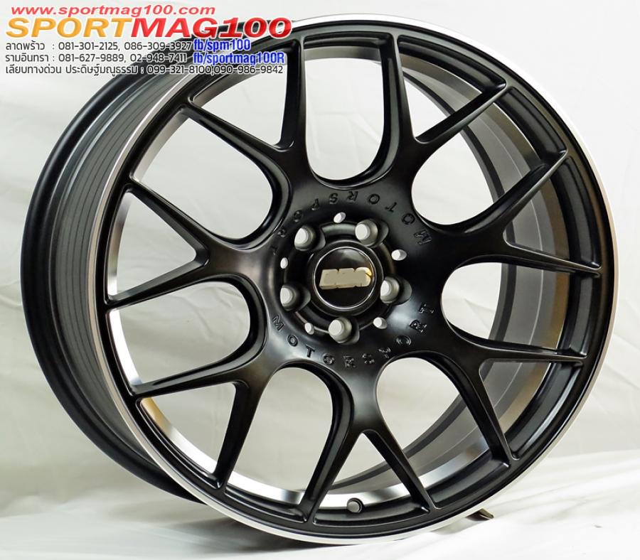 ล้อแม็กใหม่ flow forming ลาย Motorsport 5รู114 ET35 ดำขอบเงิน 8-18นิ้ว 