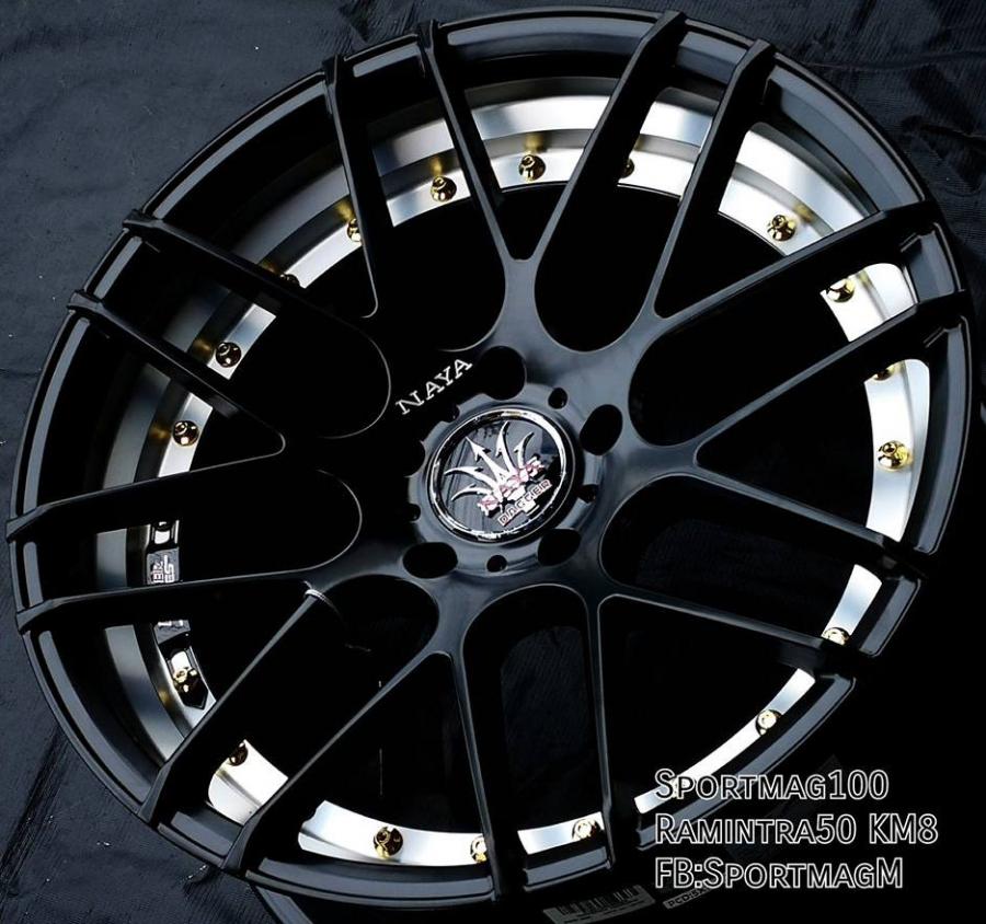 ล้อแม็กใหม่ Naya Drgger 5รู114 ET40 ดำอันเดอร์คัต F8 R9-18นิ้ว