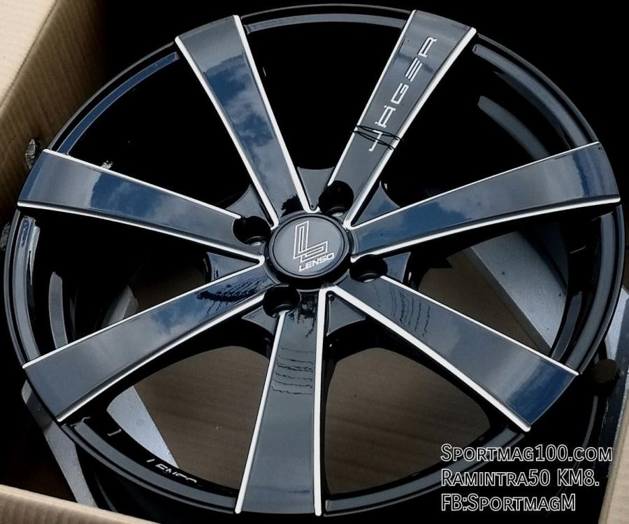  ล้อแม็กใหม่ Lenso JAG JagerGamma 4รู100 ET38 ดำมิลลิ่งก้าน 7.5-17นิ้ว 