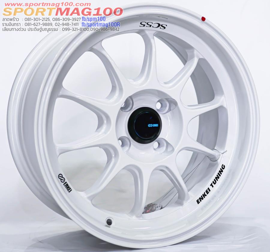  ล้อแม็กใหม่ Enkei SC55 4รู100 ET28 สีขาว 7-15นิ้ว
