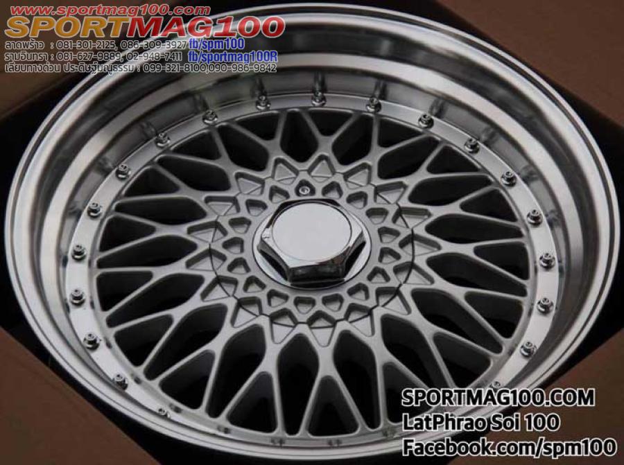 ล้อแม็กใหม่ลาย BBS RS 4รู100/114 ET30 เงินขอบกระจก 8.5-17นิ้ว