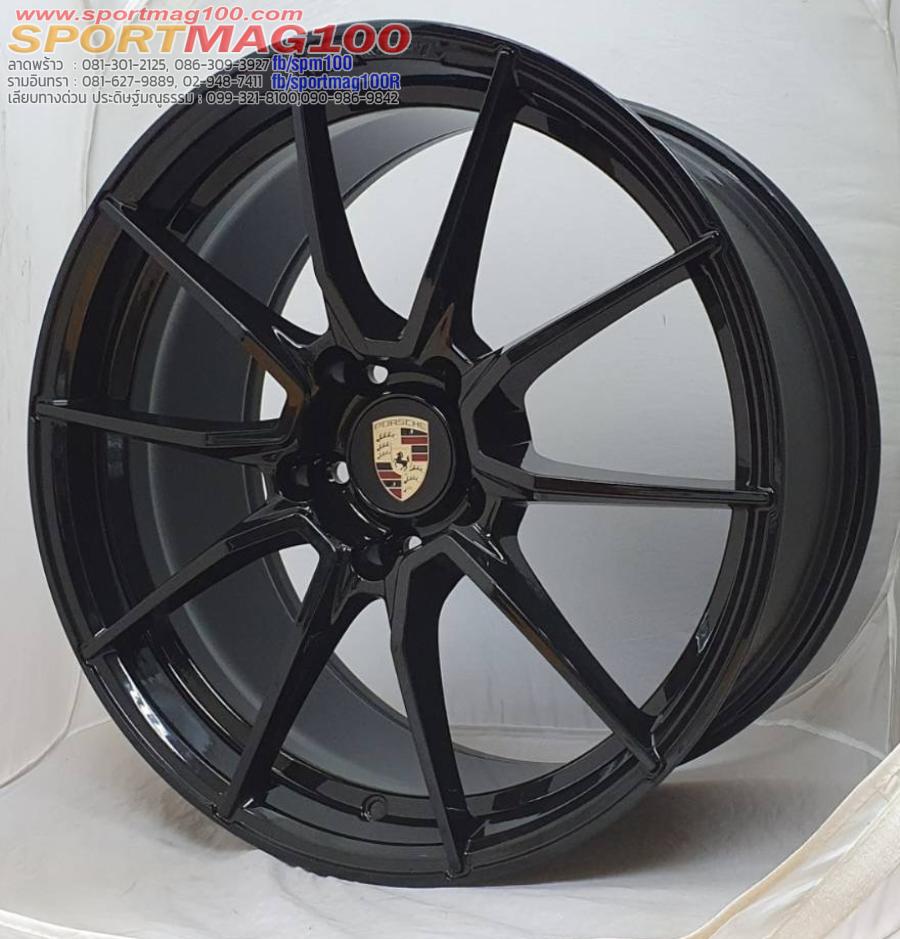 ล้อแม็กใหม่ Porsche 7521 flow forming 5รู130 ET50-55 สีดำเงา F9.5 R10.5-20นิ้ว