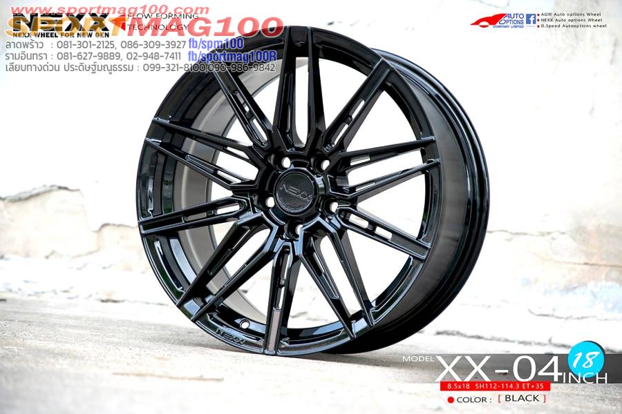 ล้อแม็กใหม่เบา FlowForming NEXX XX04 5รู112/114 ET35 ดำแวว 8.5-18นิ้ว 