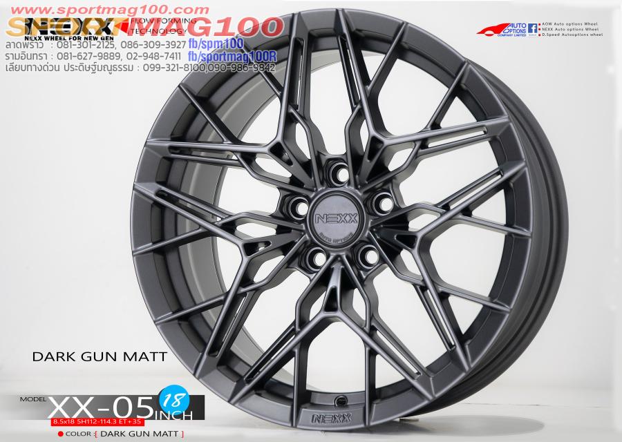 ล้อแม็กใหม่เบา FlowForming NEXX XX05 5รู112/114 ET35 ดาร์คกัน 8.5-18นิ้ว 