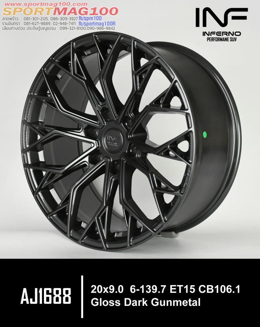 ล้อแม็กใหม่เบา FlowForming Inferno AJ1688 6รู139 ET15 ดาร์คกัน 9-20นิ้ว