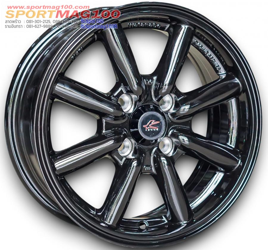 ล้อแม็ก Kspeed Watanabe ขอบ14นิ้ว กว้าง6นิ้ว 4รู100 ET30 สีดำเงา 