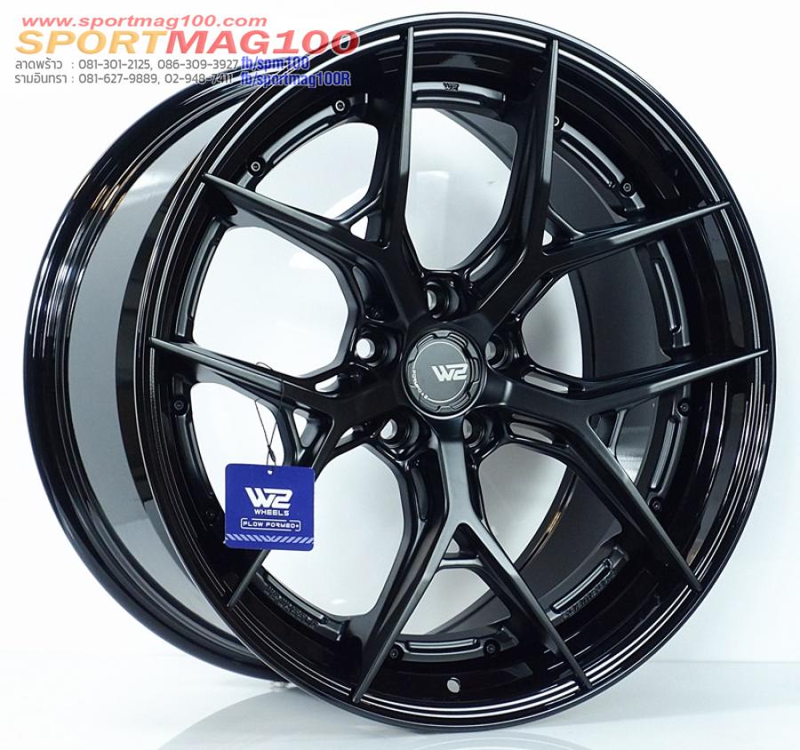 ล้อแม็กแท้2ชิ้นสุดเบา Flowforming W2BF 5รู112 ดำด้านขอบกลอสแบล็คET35-40 F9 R10-20นิ้ว