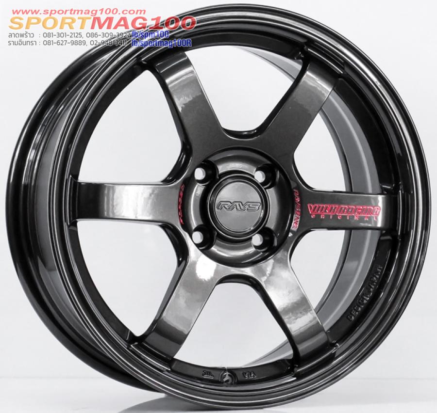 ล้อแม็กใหม่เบา Flowforming AOW TE37 Sonic 4รู100 ไดมอนด์แบล็คหยอดแดง Offset35 กว้าง7 ขอบ16นิ้ว