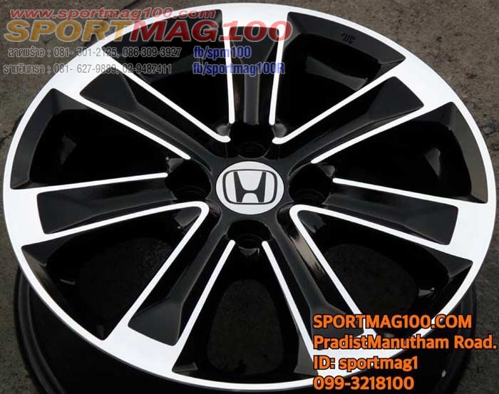ล้อแม็ก แม็กซ์แท้ห้าง New Jazz 4รู100 ดำหน้าเงา Modify by Sportmag100 6-15นิ้ว