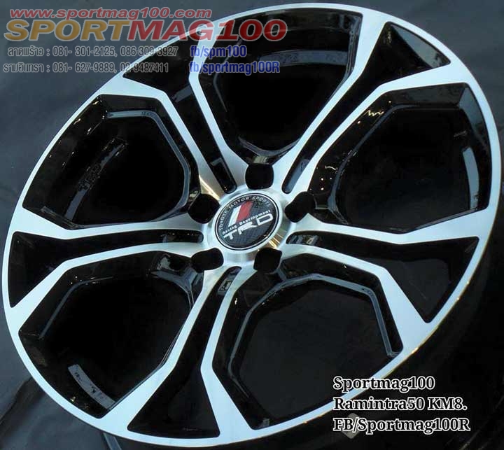 ล้อแม็ก แม็กซ์ใหม่ลายชุดแต่ง TRD 5รู100 ET35 ดำเงา 7-17นิ้ว 	
