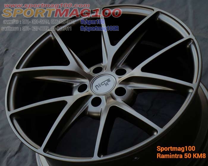 แม็กซ์ใหม่ Niche Misano 5รู114 สีGray F8.5 R9.5-19นิ้ว 	