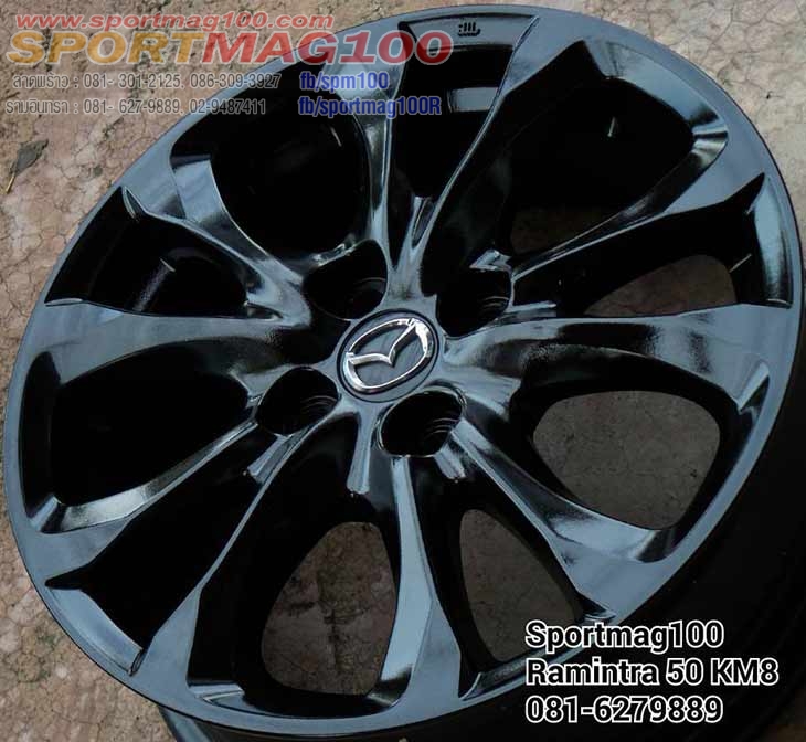 ล้อแม็ก แม็กซ์ป้ายแดง Mazda2 SKY Modify G4 ดำกึ่งด้าน 15นิ้ว