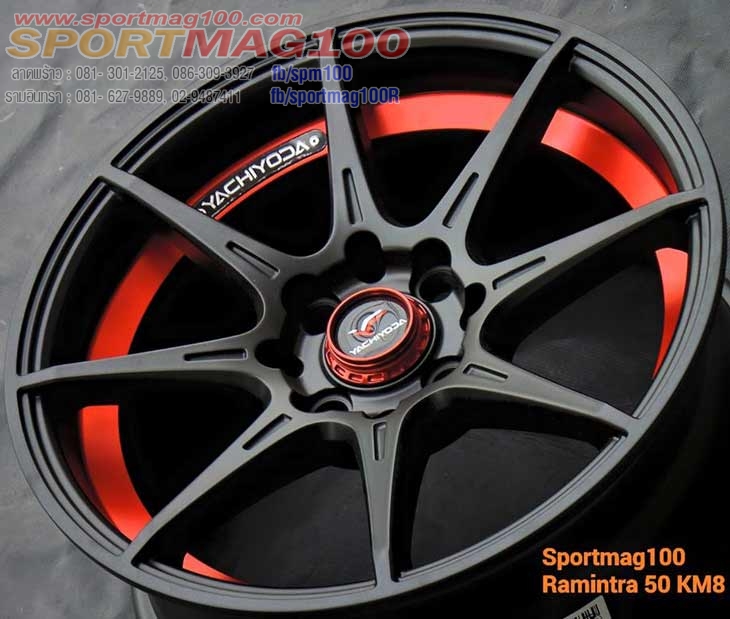 ล้อแม็ก แม็กซ์ใหม่เบา FlowForming  Lw01X 3VF 4รู100/114 ET30 ดำด้านอันเดอร์คัตแดง 7-15นิ้ว